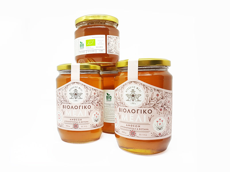 Grecki miód organiczny z dzikich kwiatów 600g