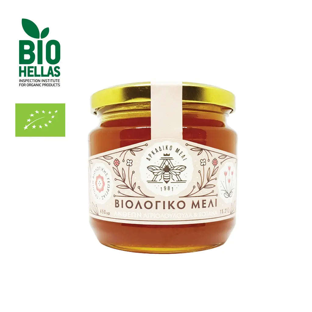 Grecki miód organiczny z dzikich kwiatów 600g
