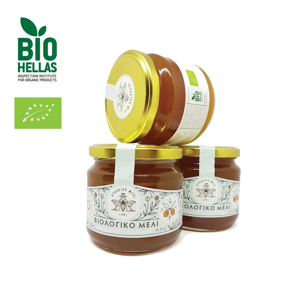 Grecki miód organiczny z kasztanów 600g