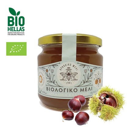 Grecki miód organiczny z kasztanów 600g