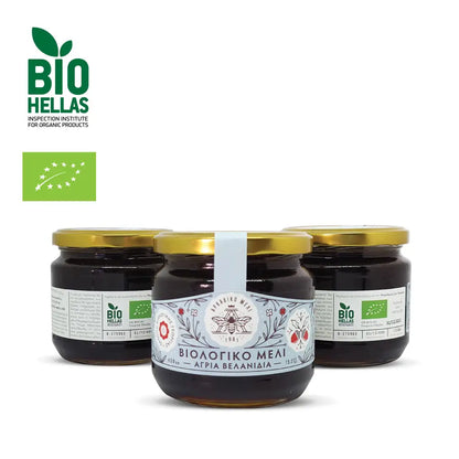 Spadziowy miód z greckiego dębu organiczny 600g