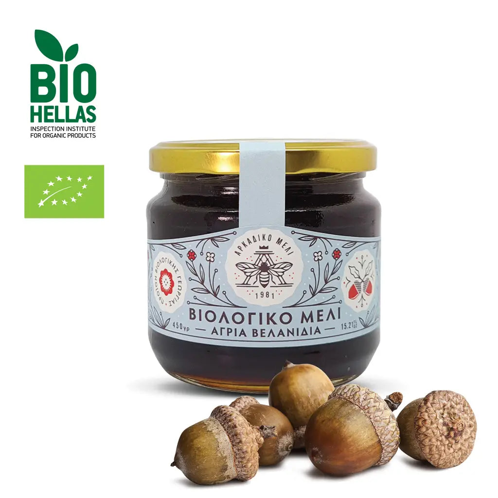 Spadziowy miód z greckiego dębu organiczny 600g