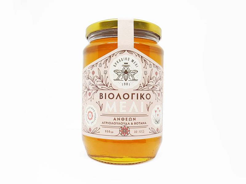Grecki miód organiczny z dzikich kwiatów 600g