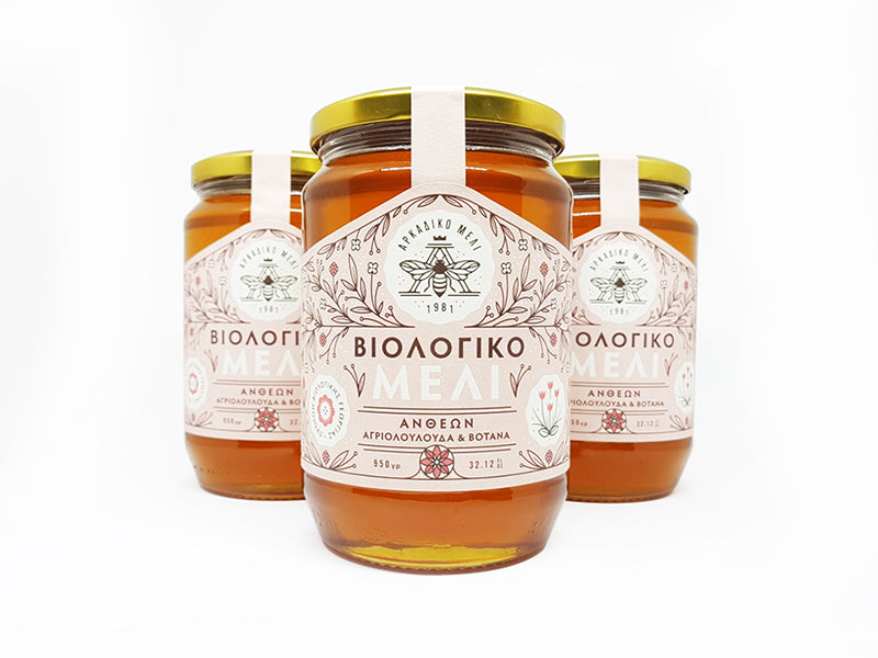 Grecki miód organiczny z dzikich kwiatów 600g