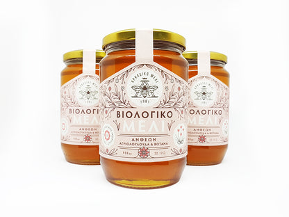 Grecki miód organiczny z dzikich kwiatów 600g